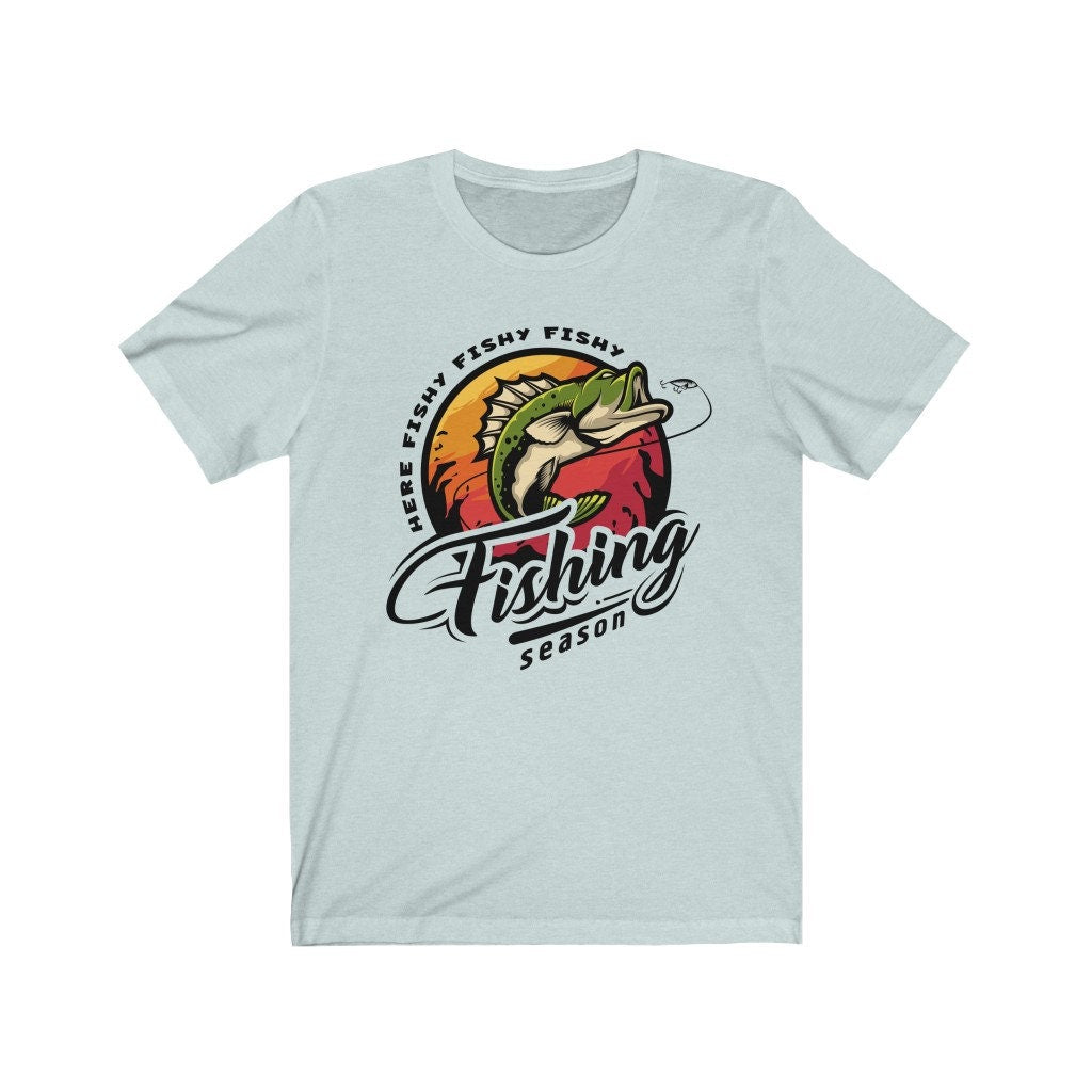 Here Fishy Fishy Fishing Gift T-shirt for Husband, Dad or Grandpa