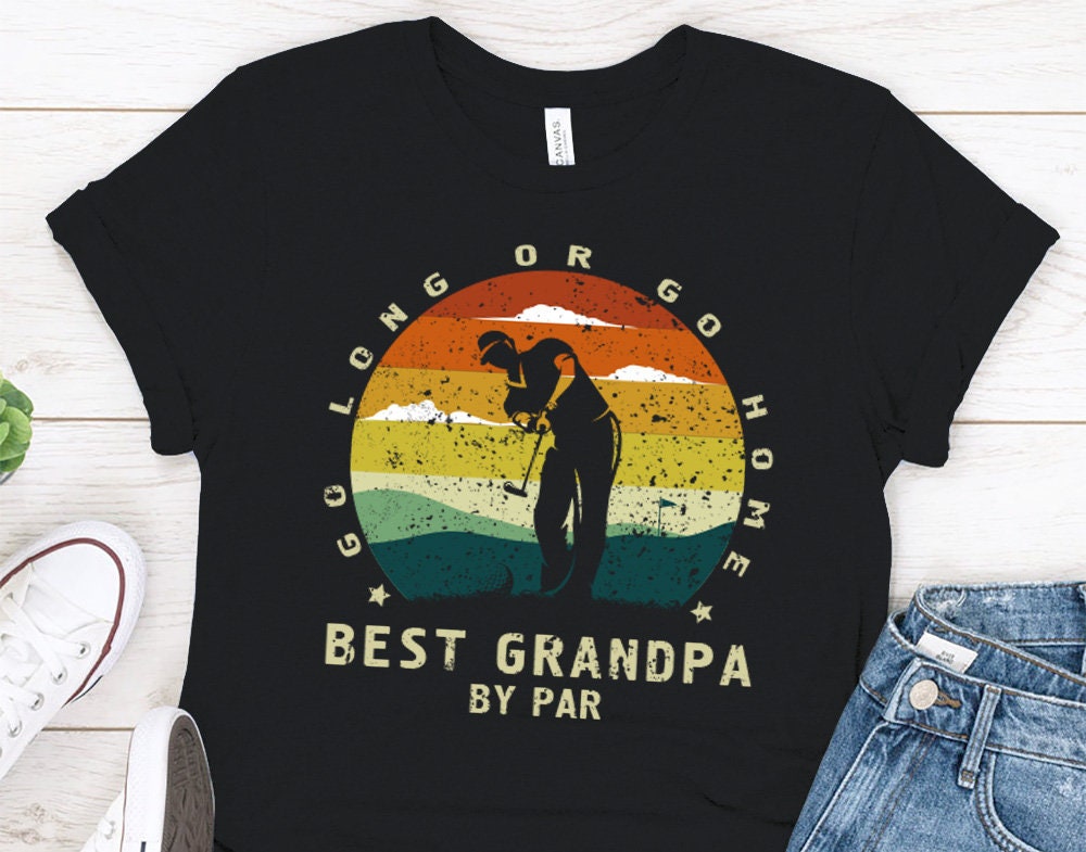 Best Grandpa By Par Vintage Sunset Golf Shirt for Men, Birthday Gift – 37  Design Unit