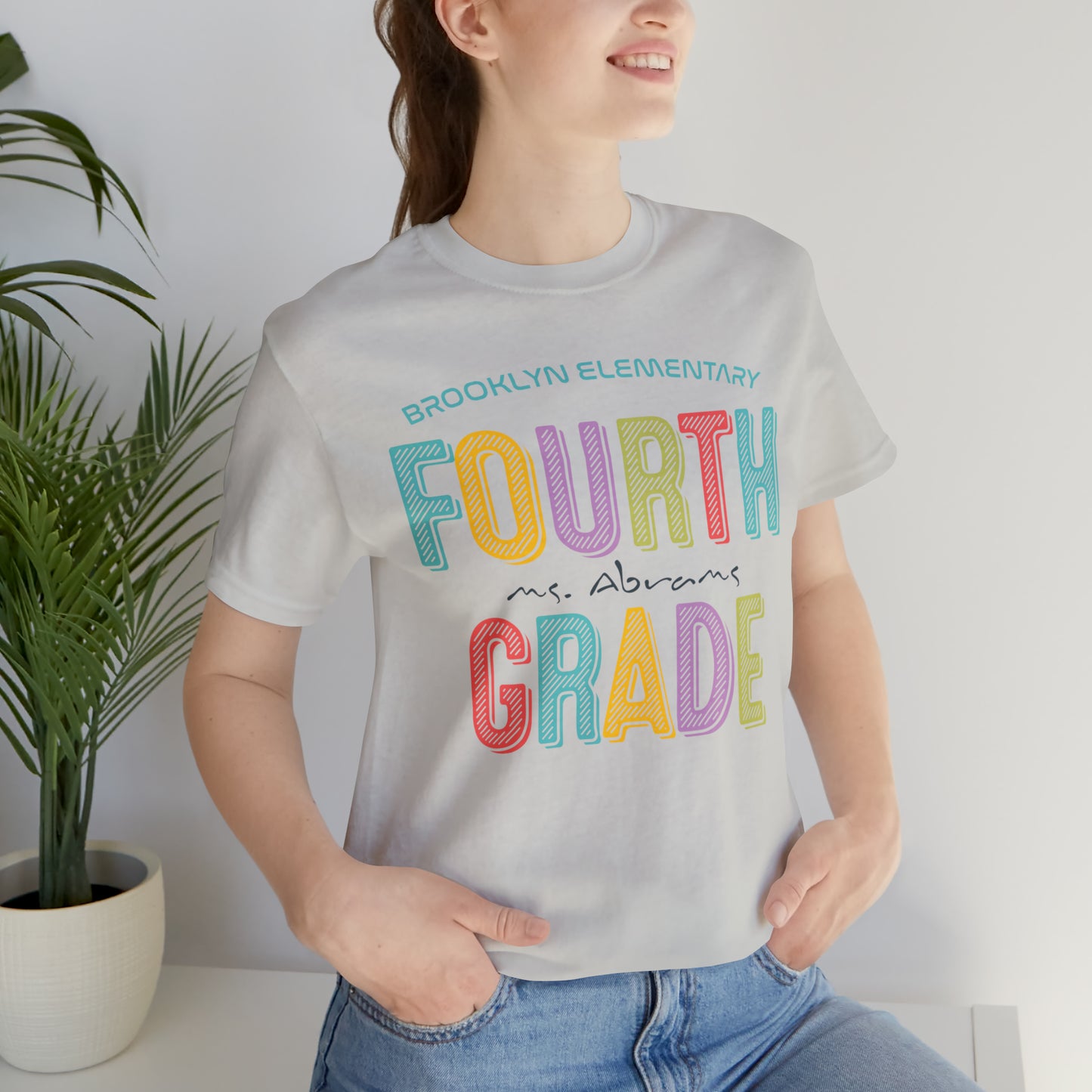 Fourth Grade Teacher Shirt, 4th Grade Personalized Teacher and School Name Shirts