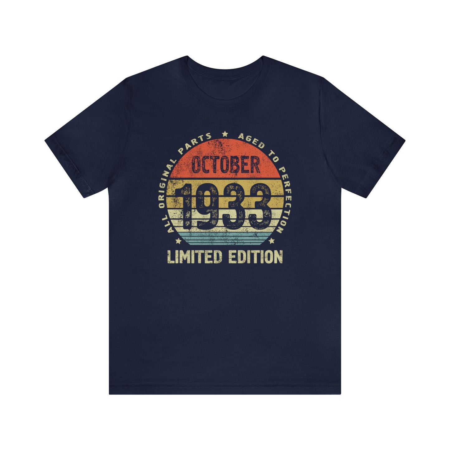 90th birthday shirt for men or women October 1933 birthday gift for wife or husband