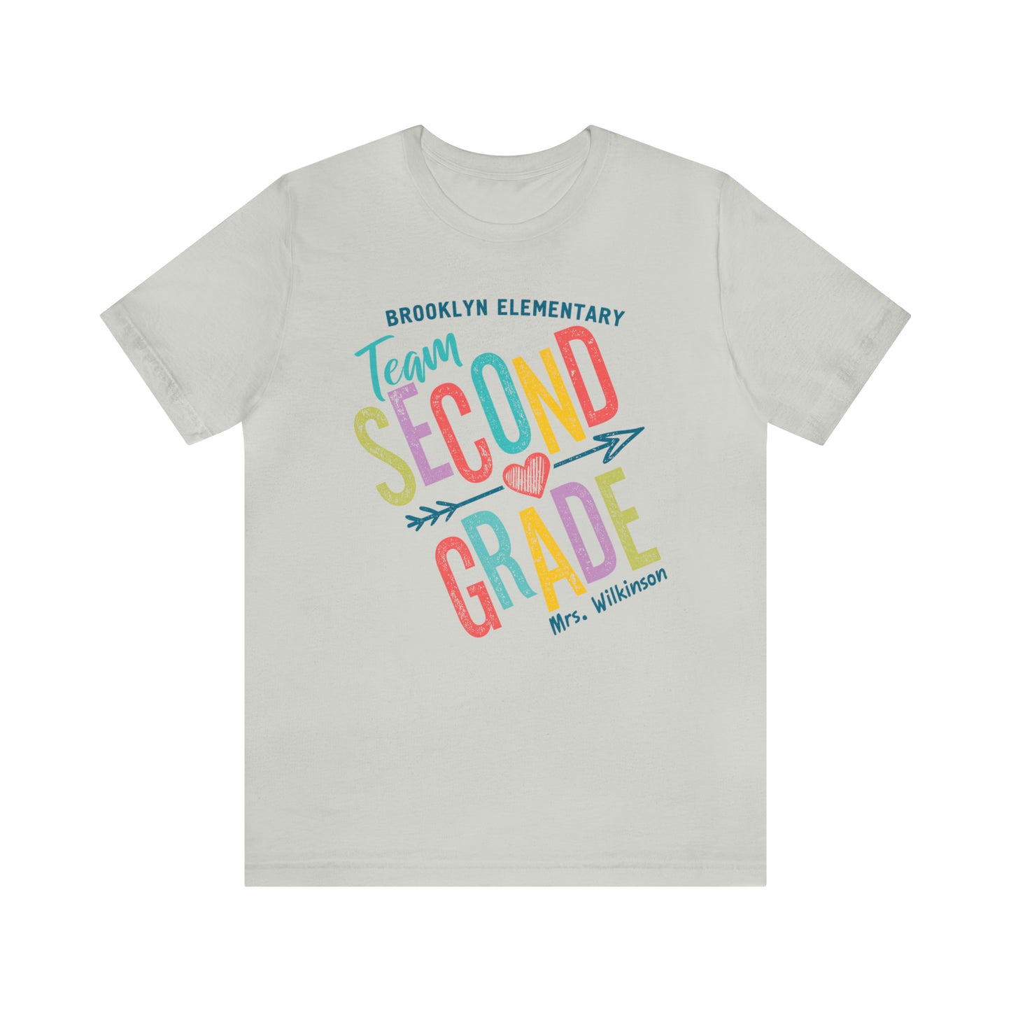 Second Grade Teacher Shirt, 2nd Grade Teacher Tee, Back to School, Personalized Teacher and School Name