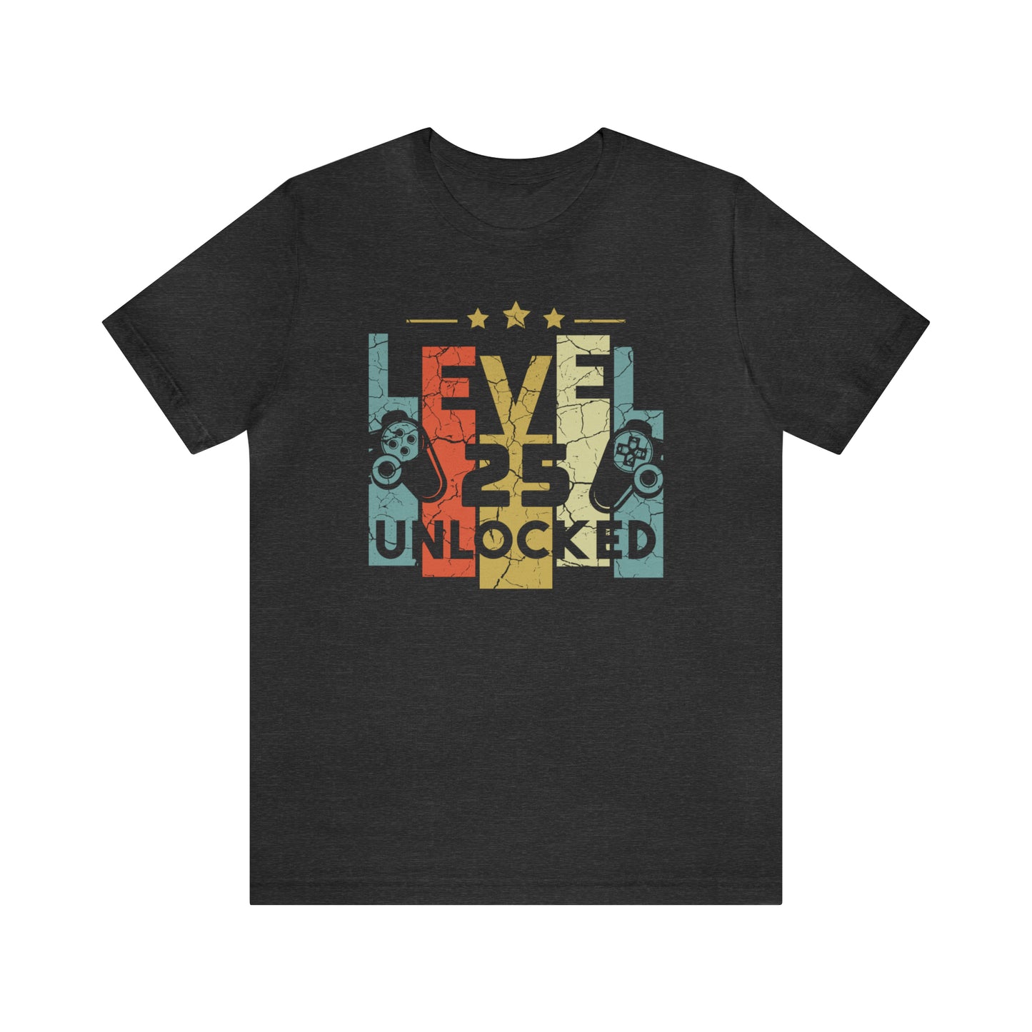 25th Birthday Gift for son or daughter, Level 25 Unlocked Funny Gamer Shirt for boy or nephew