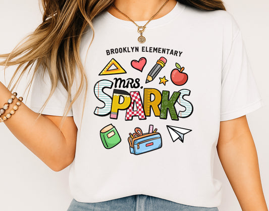 Personalized Teacher Name Shirt | Custom Teacher Gift | Cute Back to School Tee