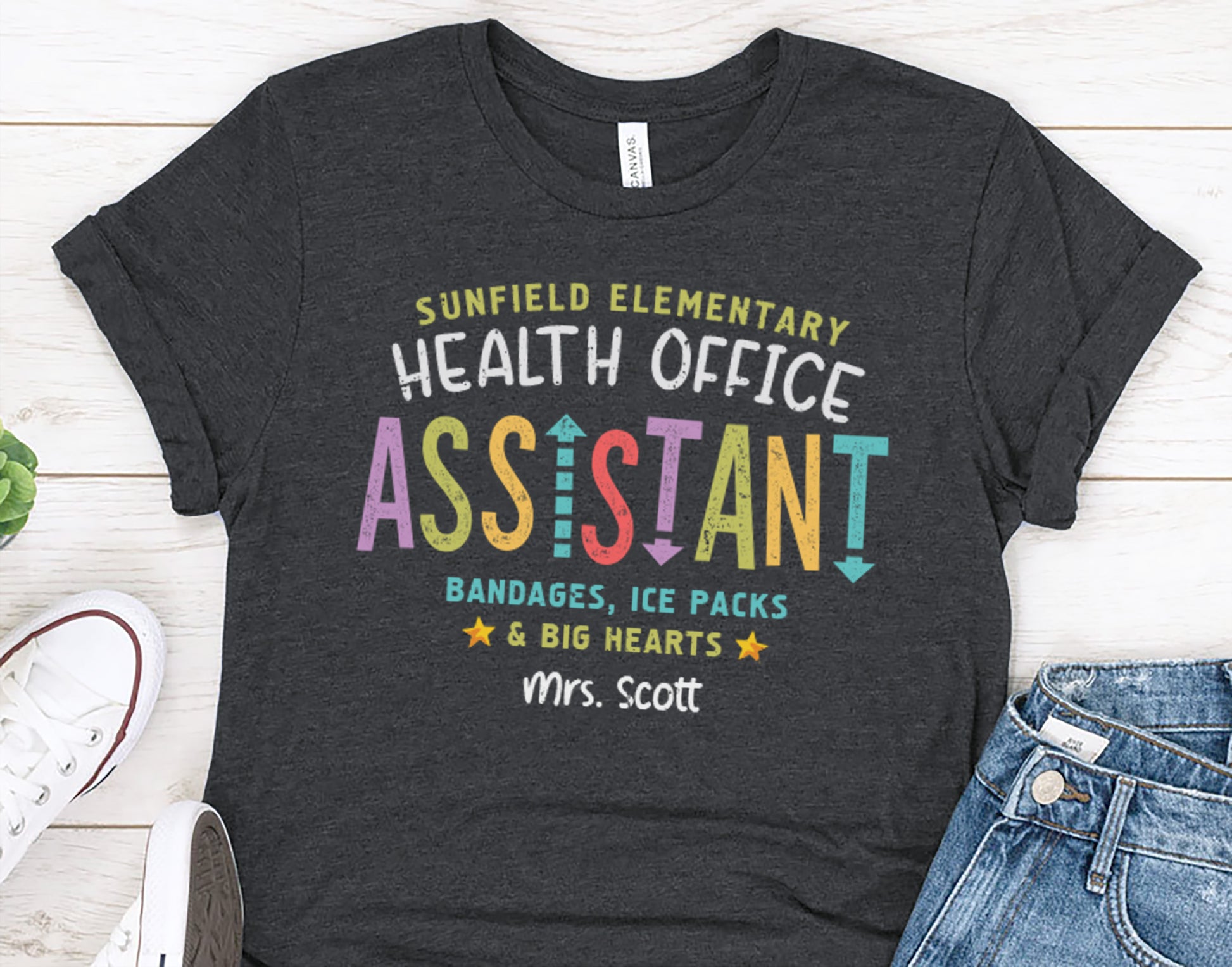 Health Office Assistant TShirt | Custom School Nurse Gift Shirt | Health Aide Tee