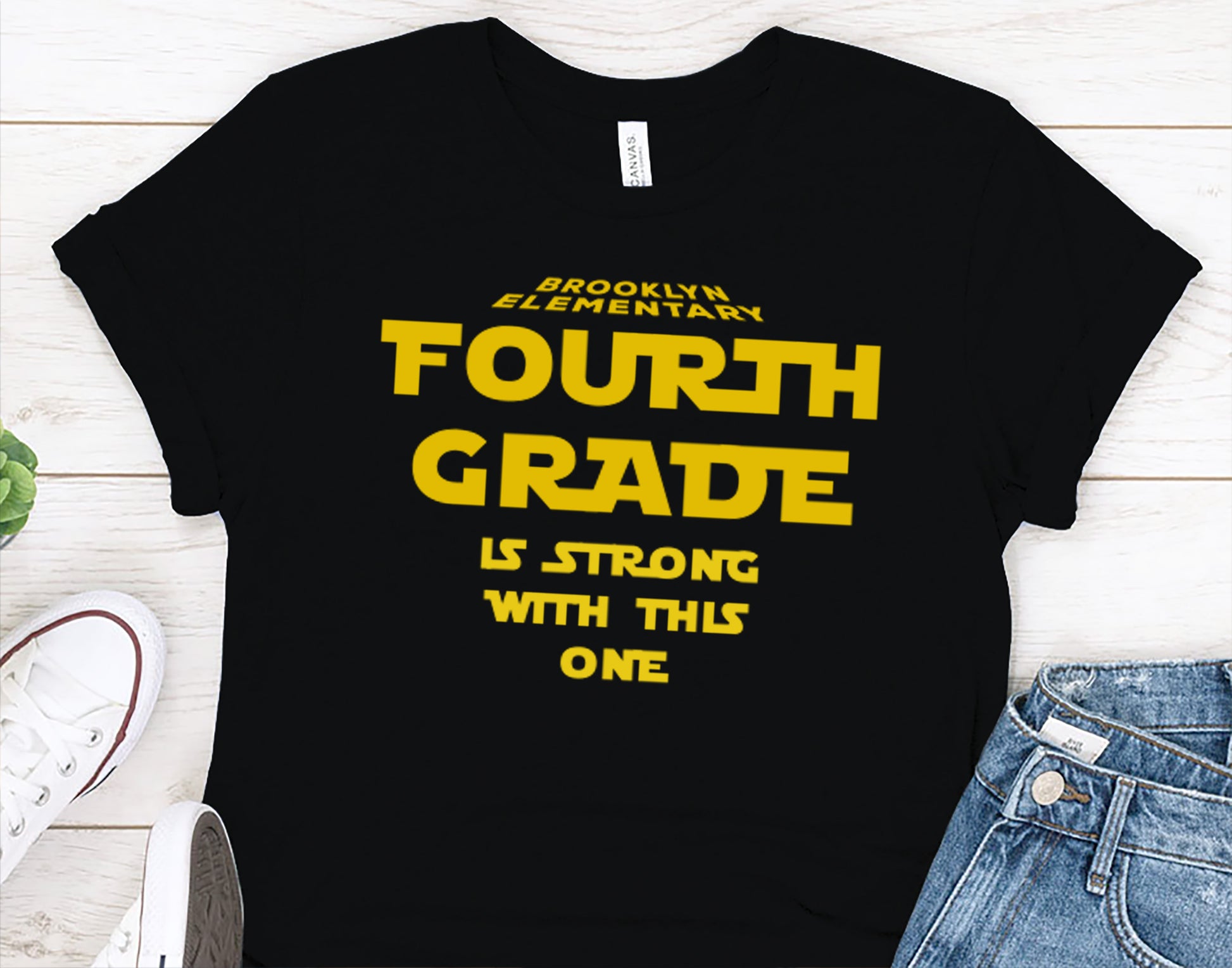 Funny Fourth Grade Teacher Shirt | The 4th is Strong With This One Tee