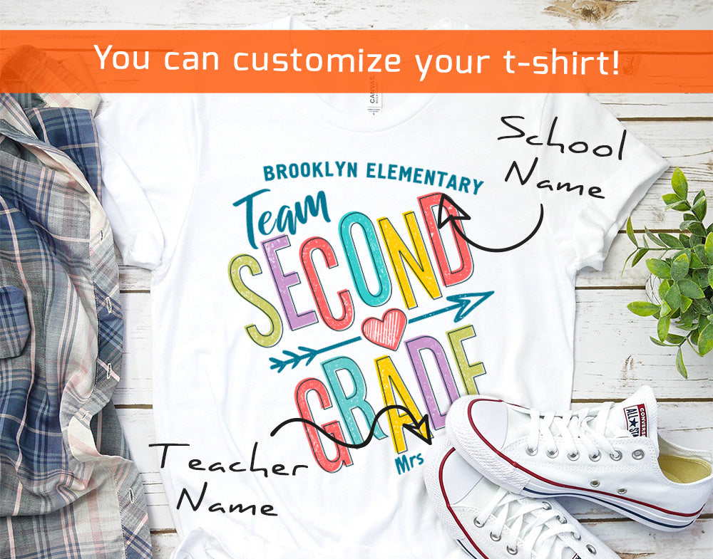 Second Grade Team Shirt, Personalized 2nd Grade Teacher Team T-shirt