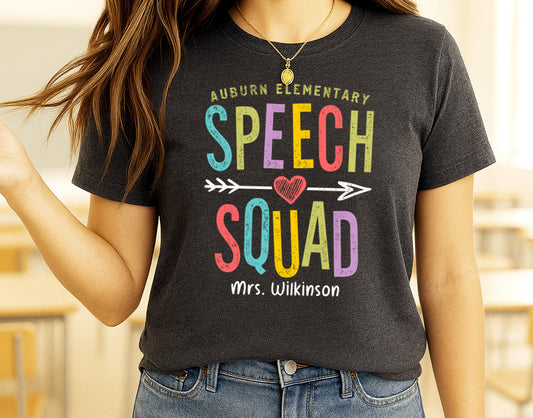 Personalized Speech Squad Therapist Shirt | Custom SLP Team Tee