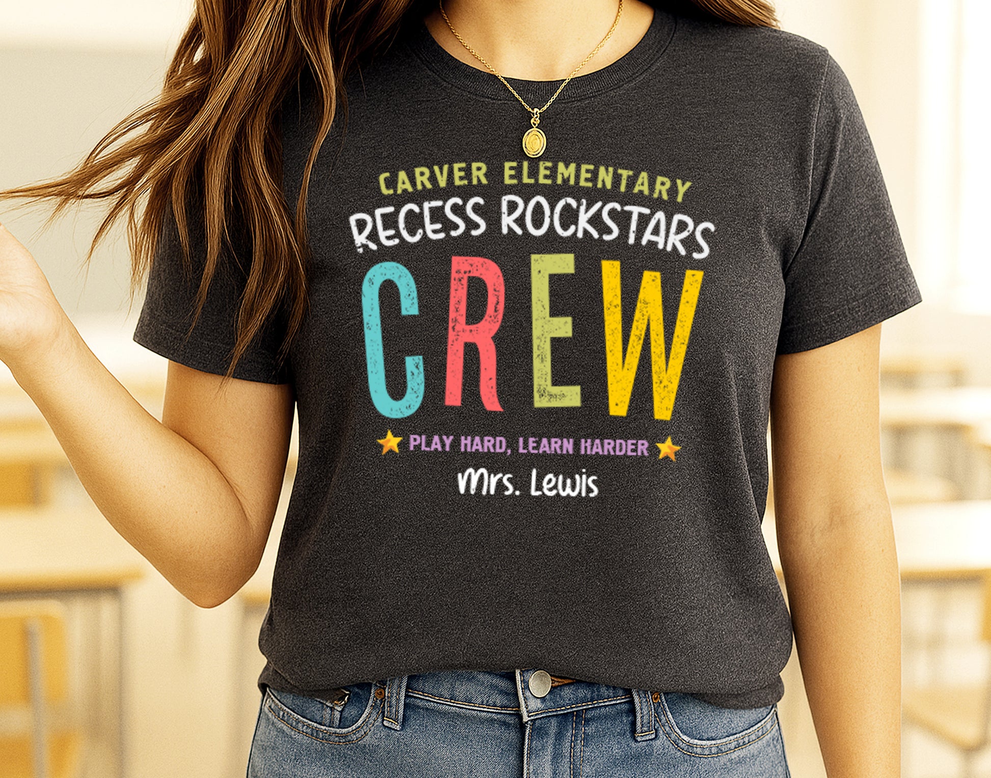 Recess Rockstars Crew Shirt | Custom Playground Supervisor Tee | Yard Duty Gift