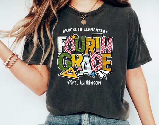 4th Grade Teacher tshirt | Fourth Grade Team Shirt | Custom Teacher Name Tee