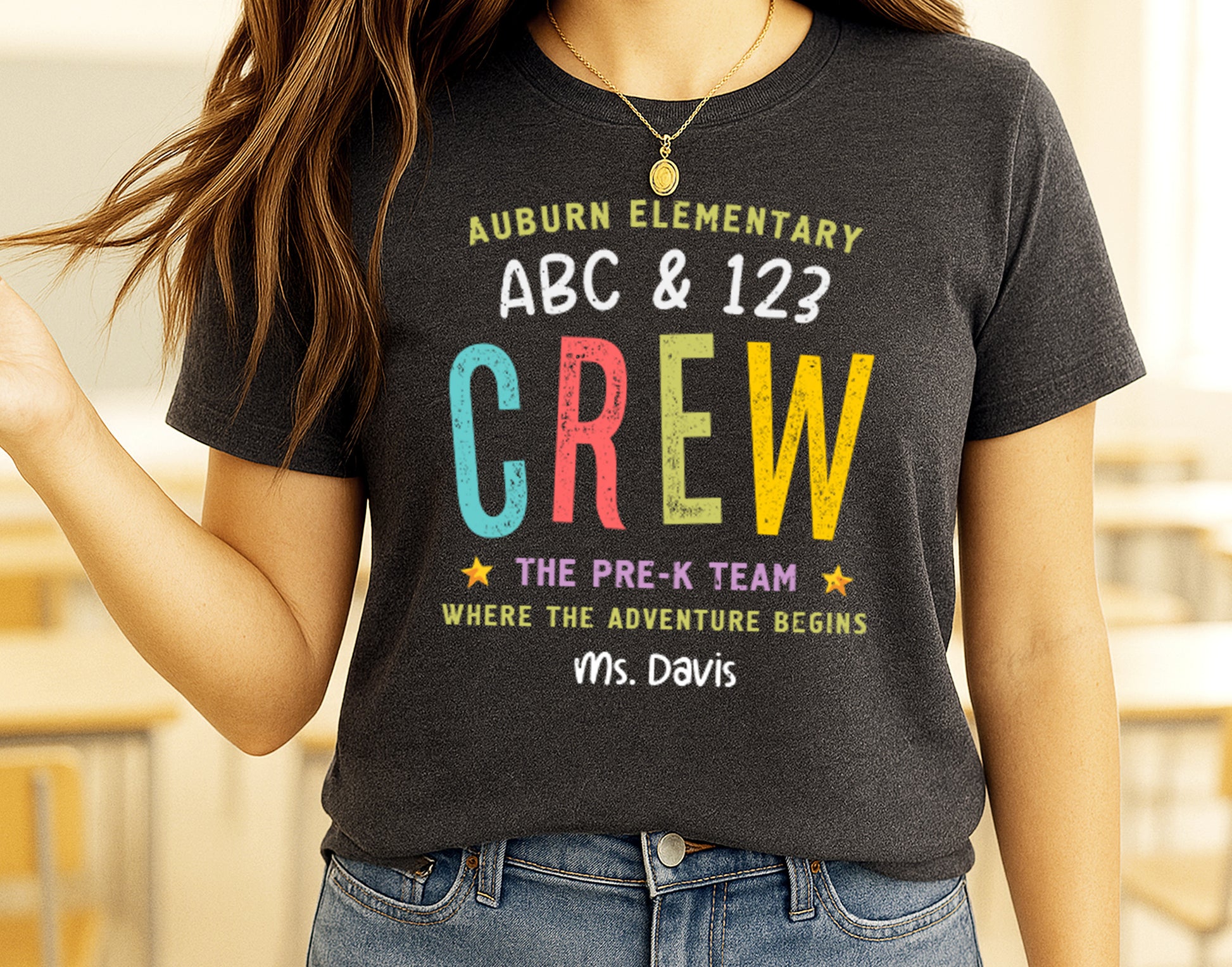 Pre-K Team Shirt | Custom Teacher Name Tee | Preschool Crew | ABC & 123