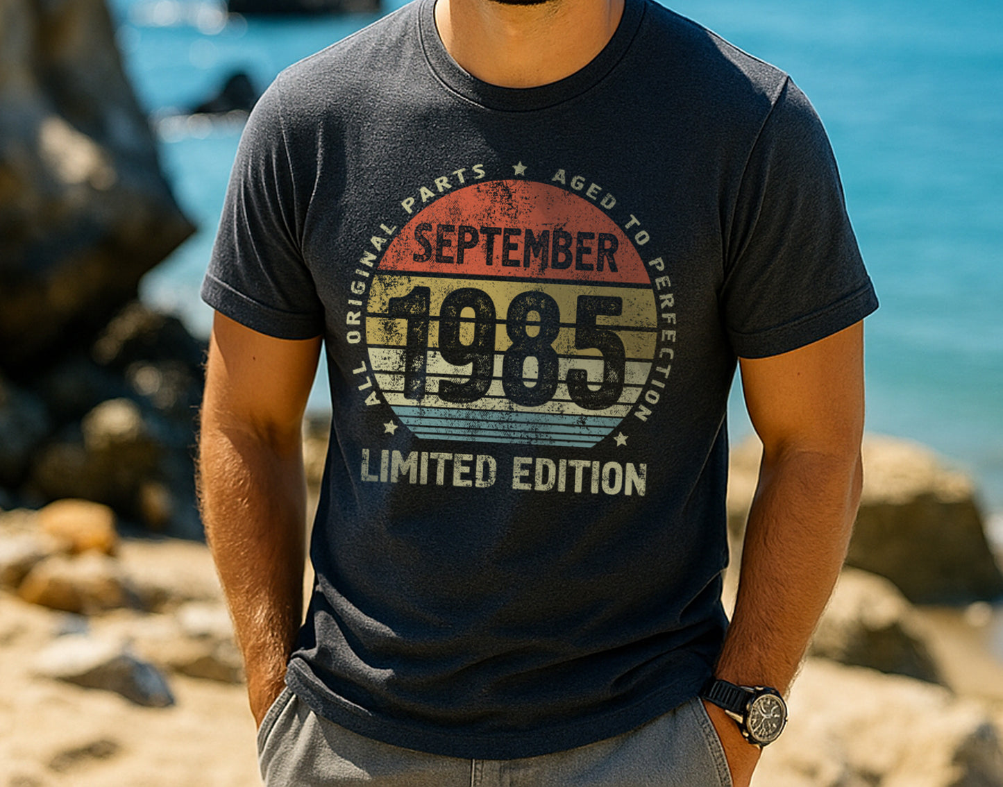 September 1985 birthday Gift t-shirt for Men or Women, Aged to Perfection