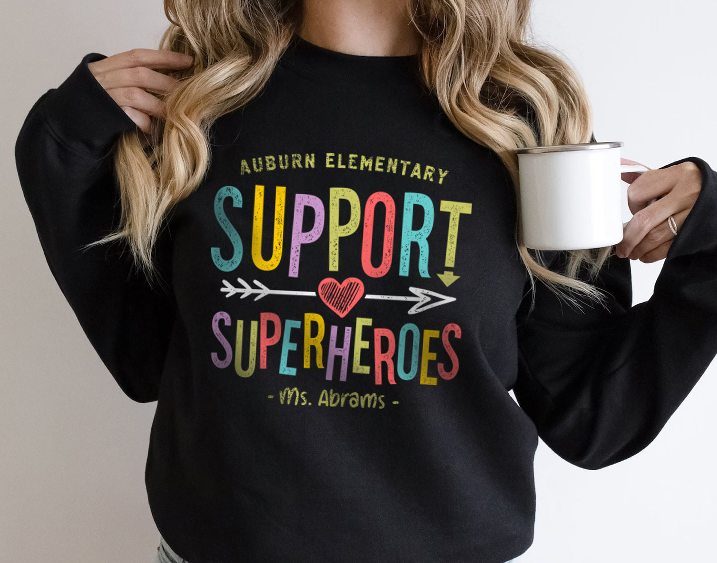 Support Superheroes Shirt | Personalized School and Teacher Name | Para Educator