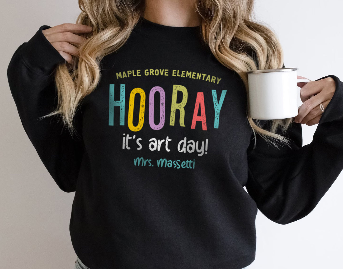 Art Teacher Shirt for Women | Hooray It's Art Day Tee | Personalized Name Gift