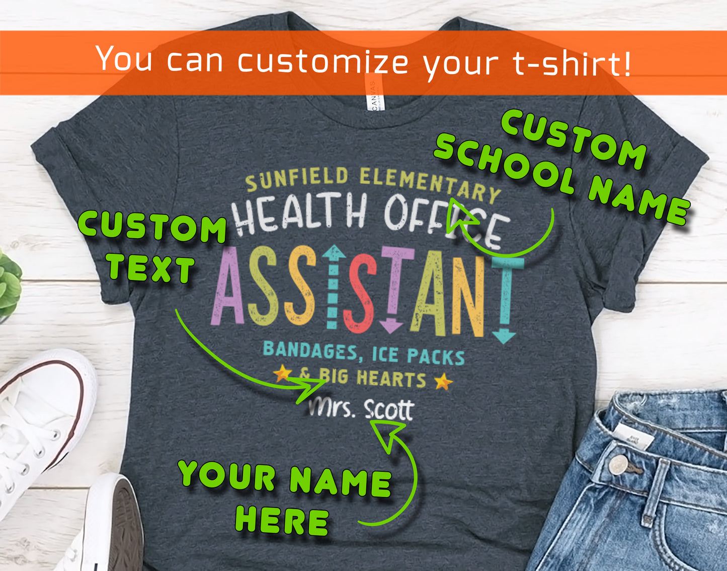 Health Office Assistant TShirt | Custom School Nurse Gift Shirt | Health Aide Tee