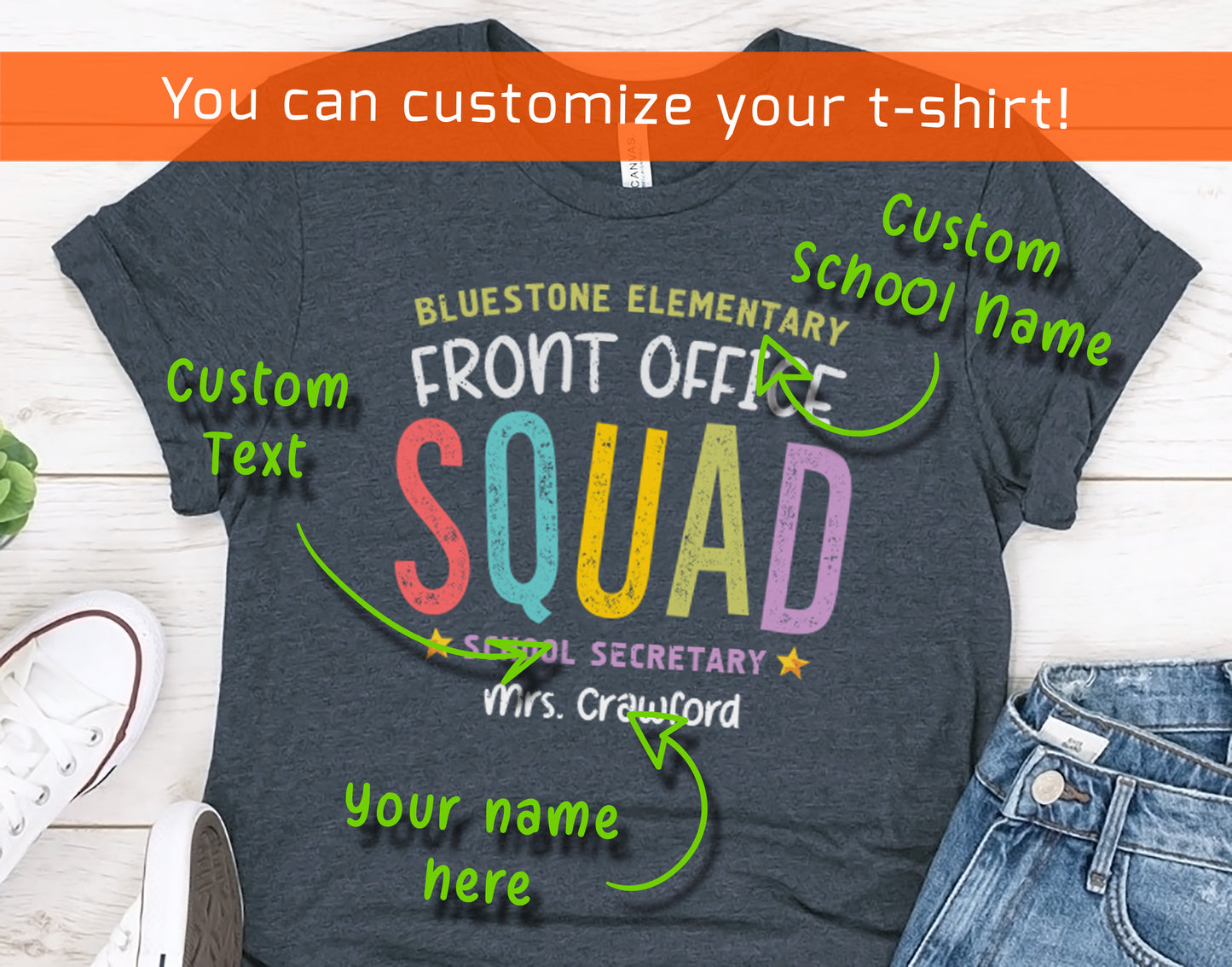 Front Office Squad TShirt | Personalized School Secretary Shirt | Admin Assistant
