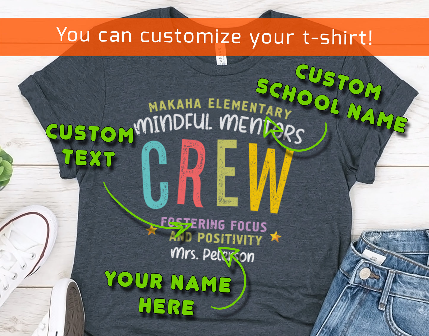 Mindful Mentors Crew Shirt | Custom Teacher Tee | School Counselor Gift