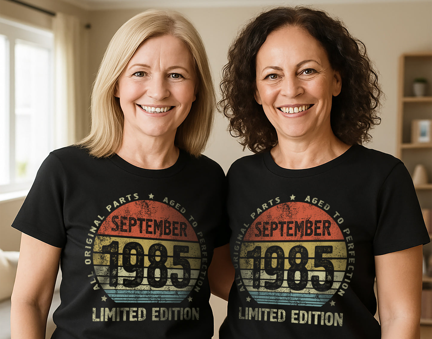 September 1985 birthday Gift t-shirt for Men or Women, Aged to Perfection