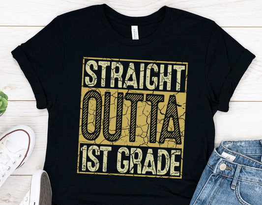 First Grade Team Shirt, Straight Outta 1st Grade Teacher Team t-shirt,  Elementary School Squad Tee