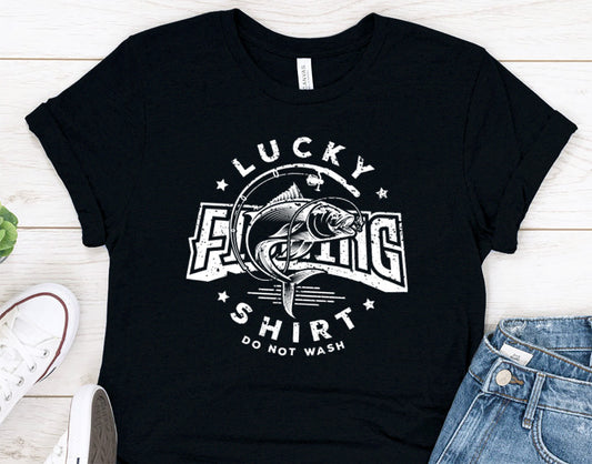 Fishing Gift T-shirt for Husband or dad - Lucky Fishing Shirt