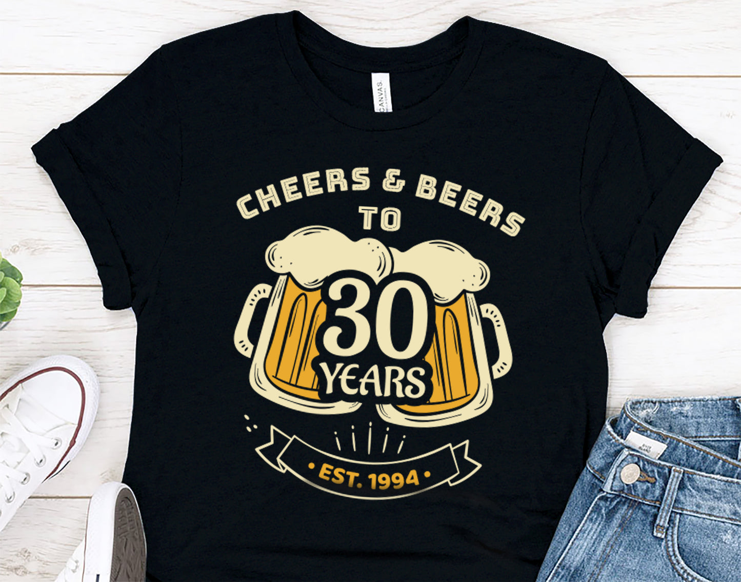Cheers and Beers to 30 Years, 30th Birthday Gift Shirt for Men or Women