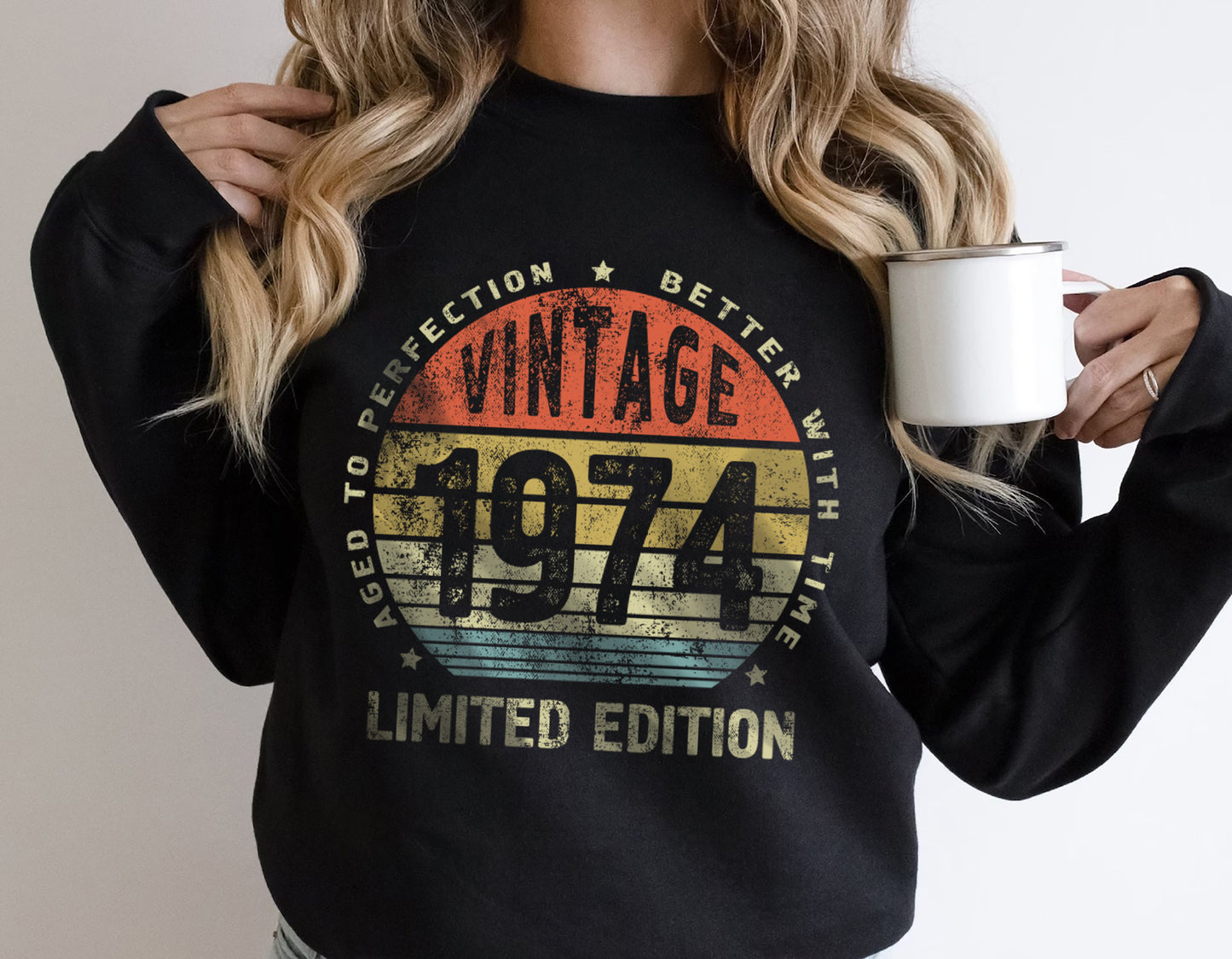 50th birthday gifts, Vintage 1974 Shirt, Aged to Perfection Better with Time