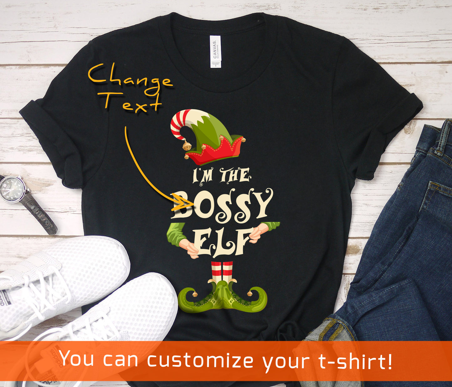 Christmas shirt for woman or man - I'm the bossy elf - family matching funny Christmas costume t-shirt - 37 Design Unit