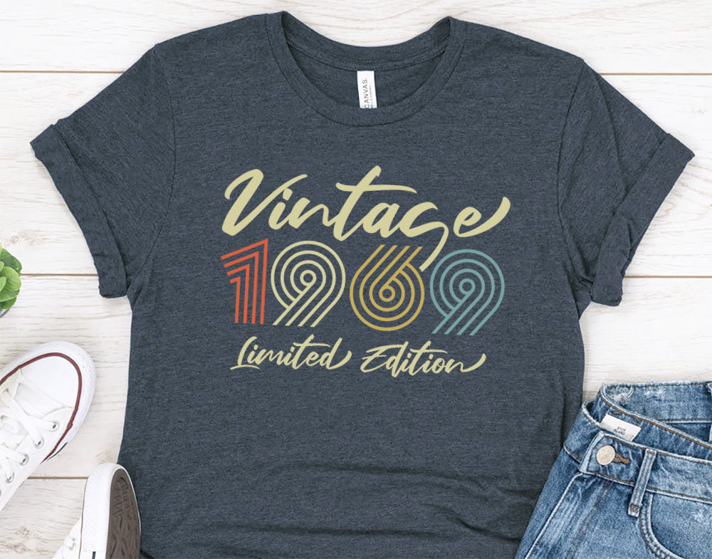 51st birthday gift ideas for men or women, Vintage 1969 Limited Edition t-shirt for wife or husband - 37 Design Unit