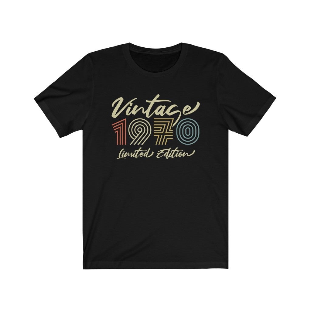 50th birthday gift ideas for men or women, Vintage 1970 Limited Edition t-shirt for wife or husband - 37 Design Unit