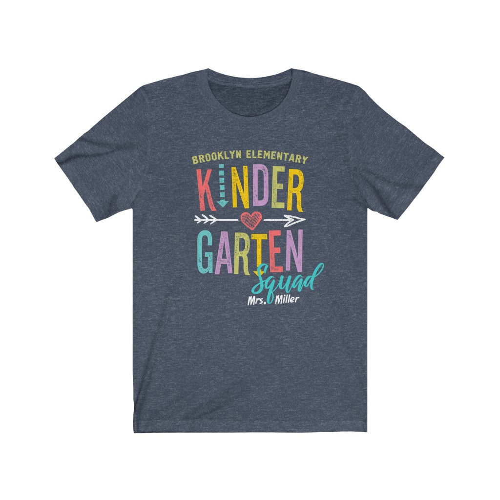 Kindergarten Teacher Team Shirts - Personalized Teacher Tees - Custom School TShirt - Kindergarten Squad Shirt - 37 Design Unit