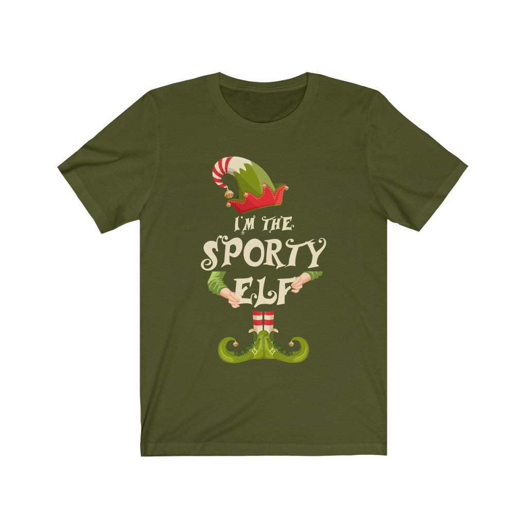 Christmas shirt for woman or man - I'm the sporty elf - family matching funny Christmas costume t-shirt - 37 Design Unit