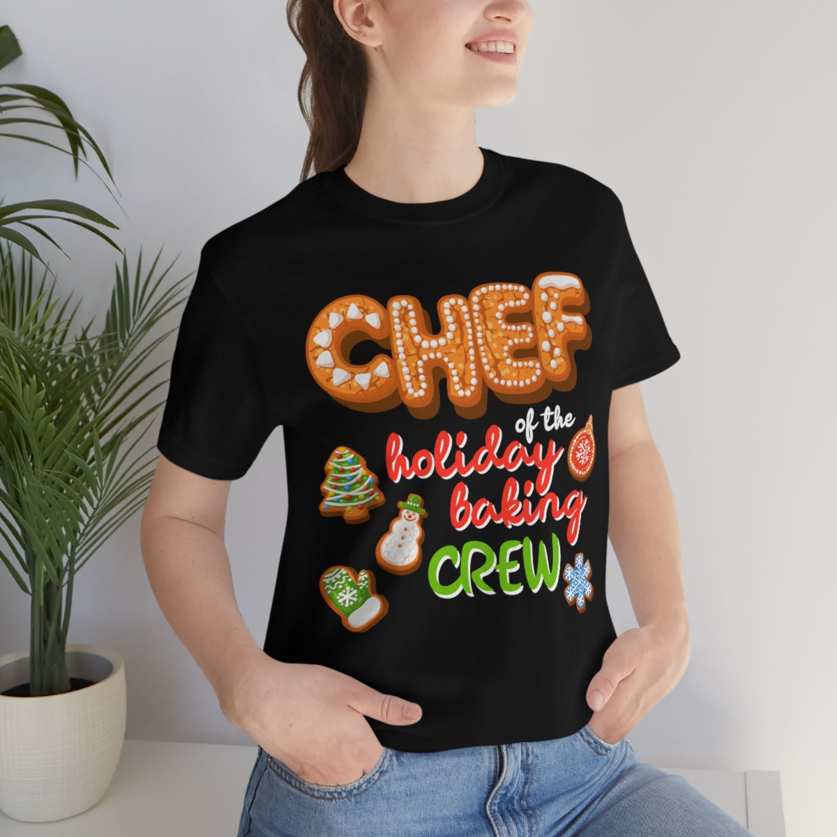 Chef of the holiday baking crew - Family Matching Funny Christmas T-shirts for women or men - 37 Design Unit