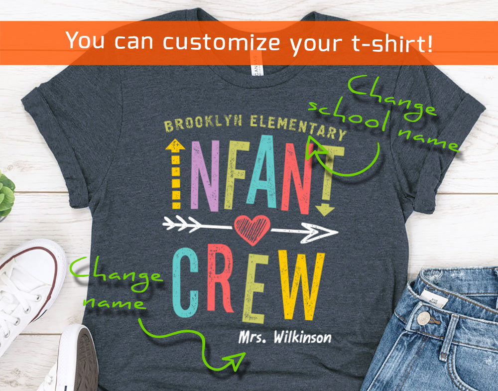 Infant Crew Shirt - Teacher Team Gift Shirt - Personalized Teacher Squad Shirt