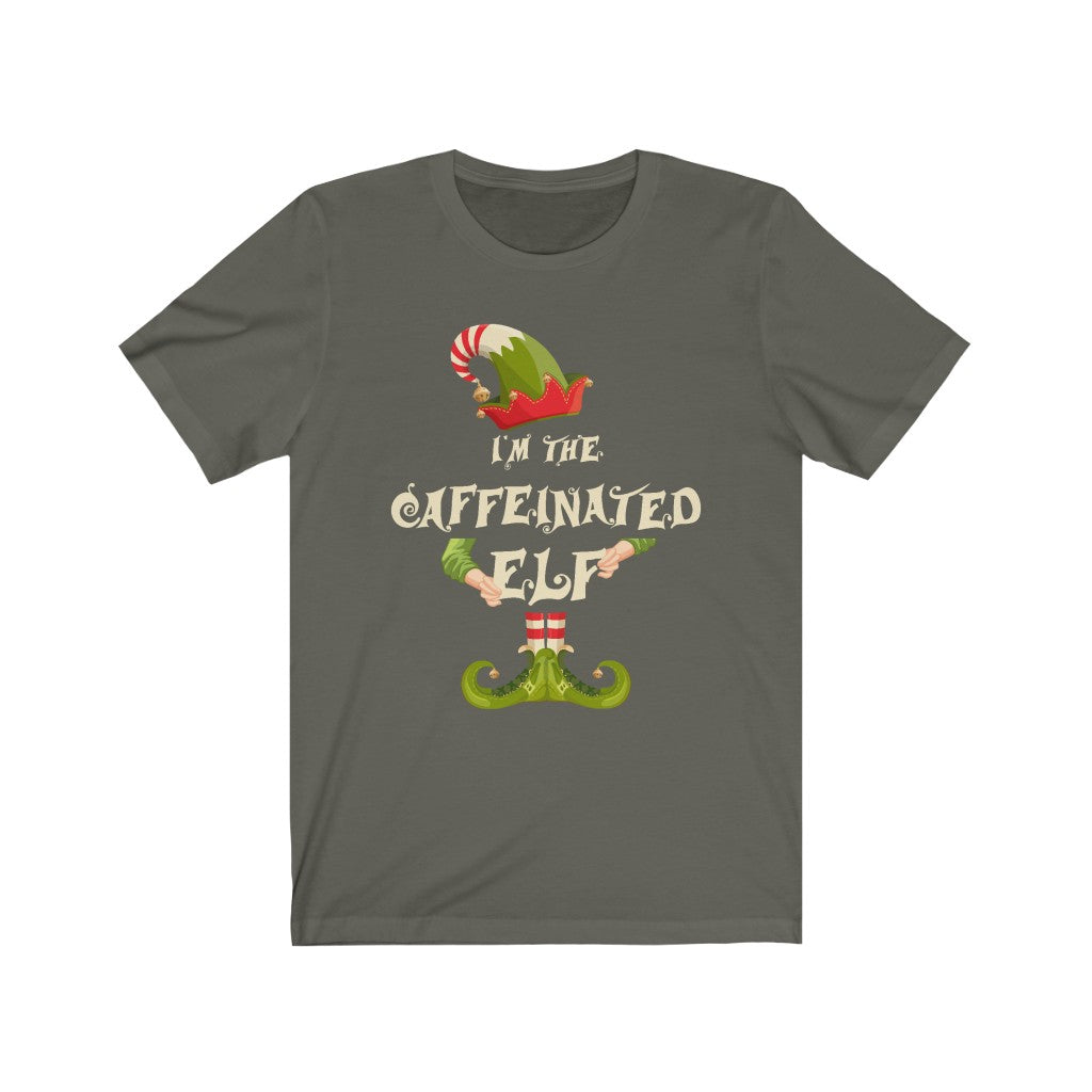 Christmas shirt for woman or man - I'm the caffeinated elf - family matching funny Christmas costume t-shirt - 37 Design Unit