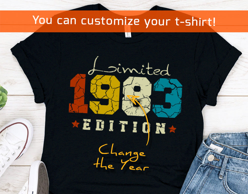 40th birthday gifts for women or men, Limited 1983 Edition Shirt for wife or husband - 37 Design Unit