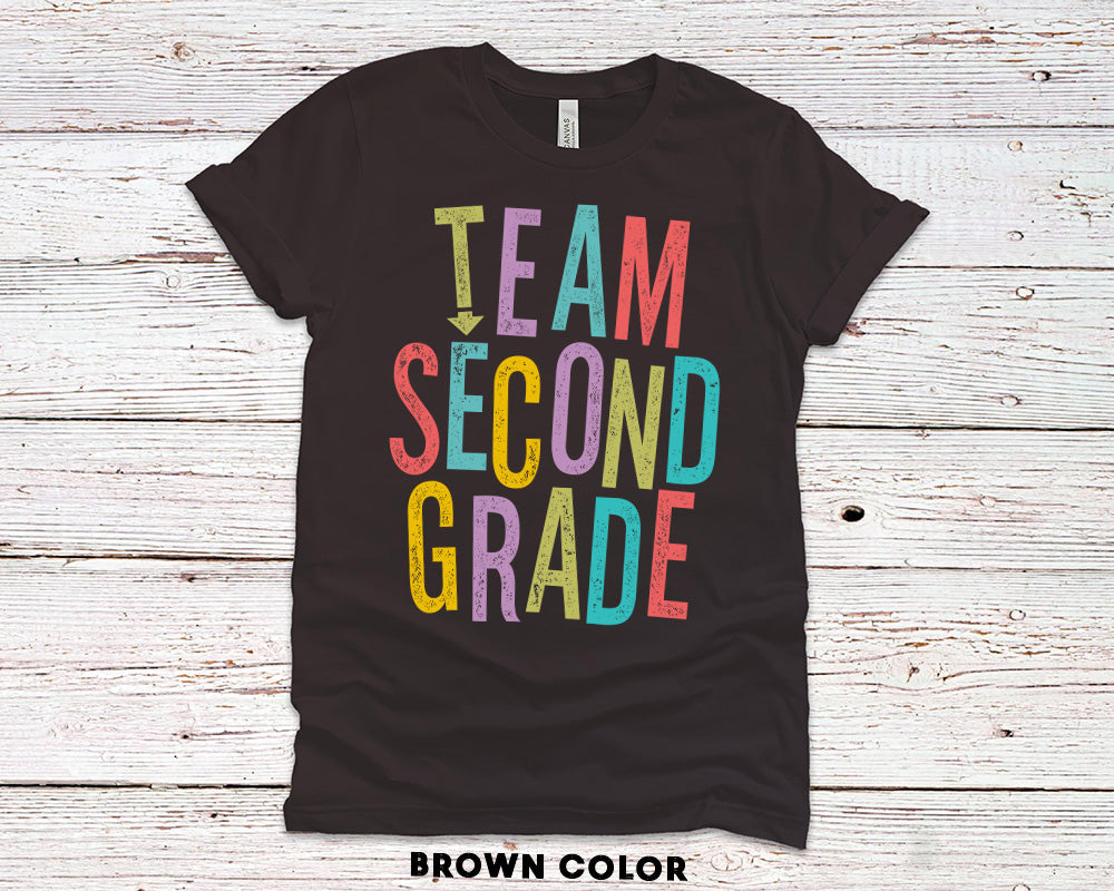 Team Second Grade T-Shirt - Personalized Teacher Squad Shirts - any Grade Teacher Team - Back to School T-Shirts - 37 Design Unit