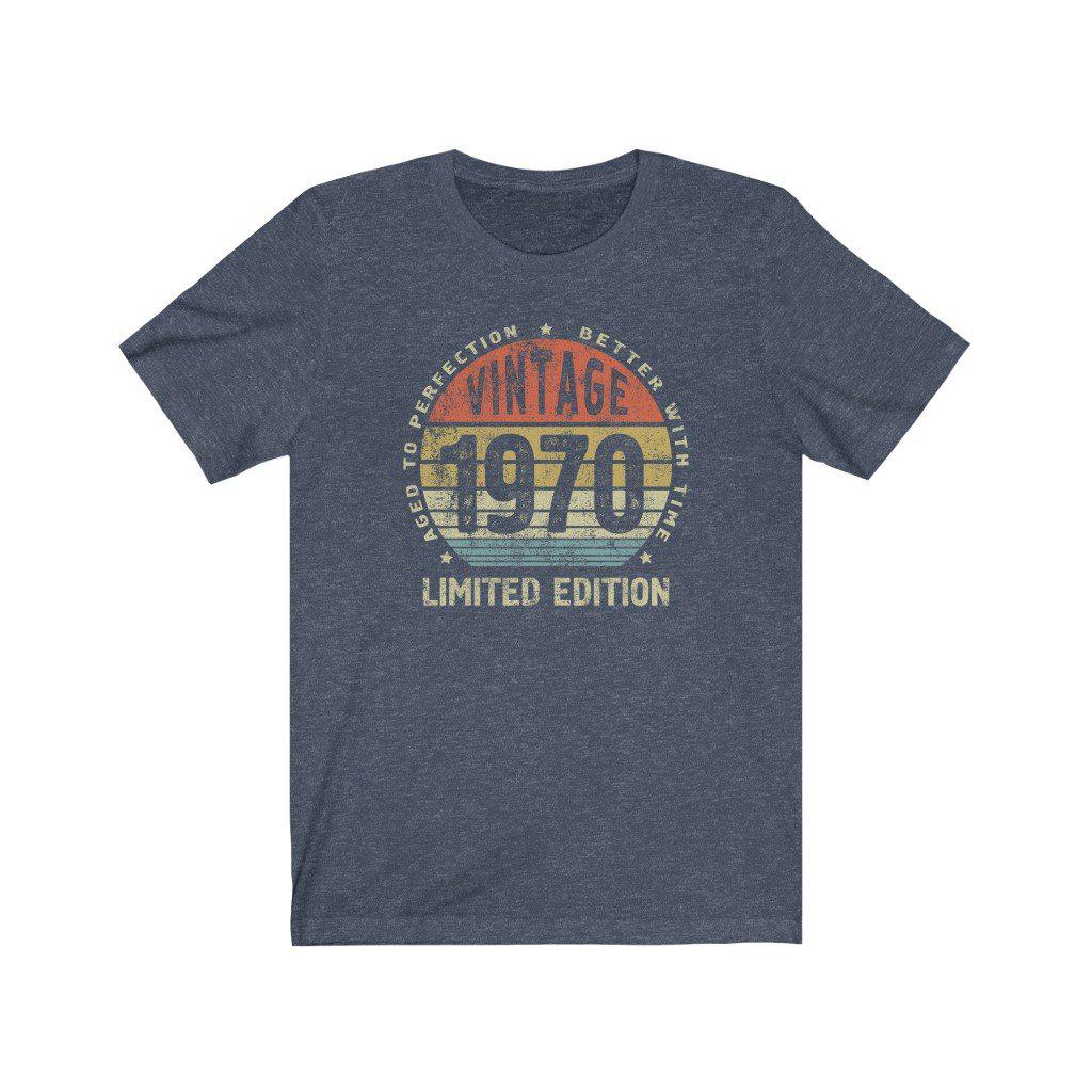 50th birthday gift idea for men or women, Vintage 1970 T Shirt Aged to Perfection Better with Time - 37 Design Unit