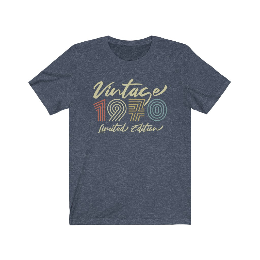 50th birthday gift ideas for men or women, Vintage 1970 Limited Edition t-shirt for wife or husband - 37 Design Unit