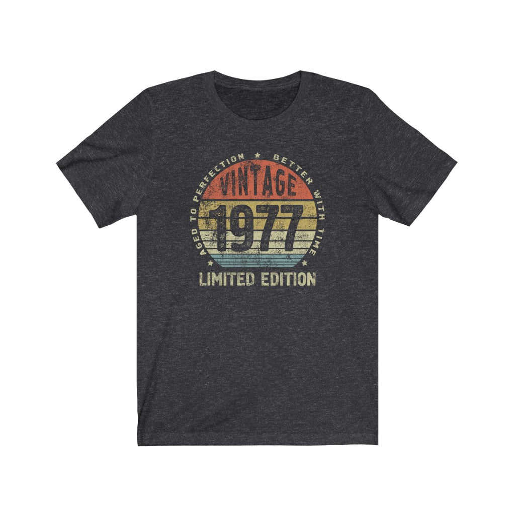 1977 birthday gift ideas for men or women, Vintage 1977 Limited Edition t-shirt, Aged to Perfection Better with Time - 37 Design Unit