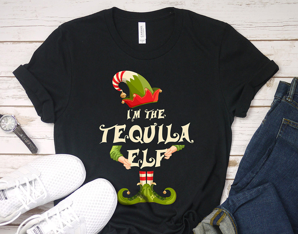 Christmas shirt for woman or man - I'm the tequila elf - family matching funny Christmas costume t-shirt - 37 Design Unit