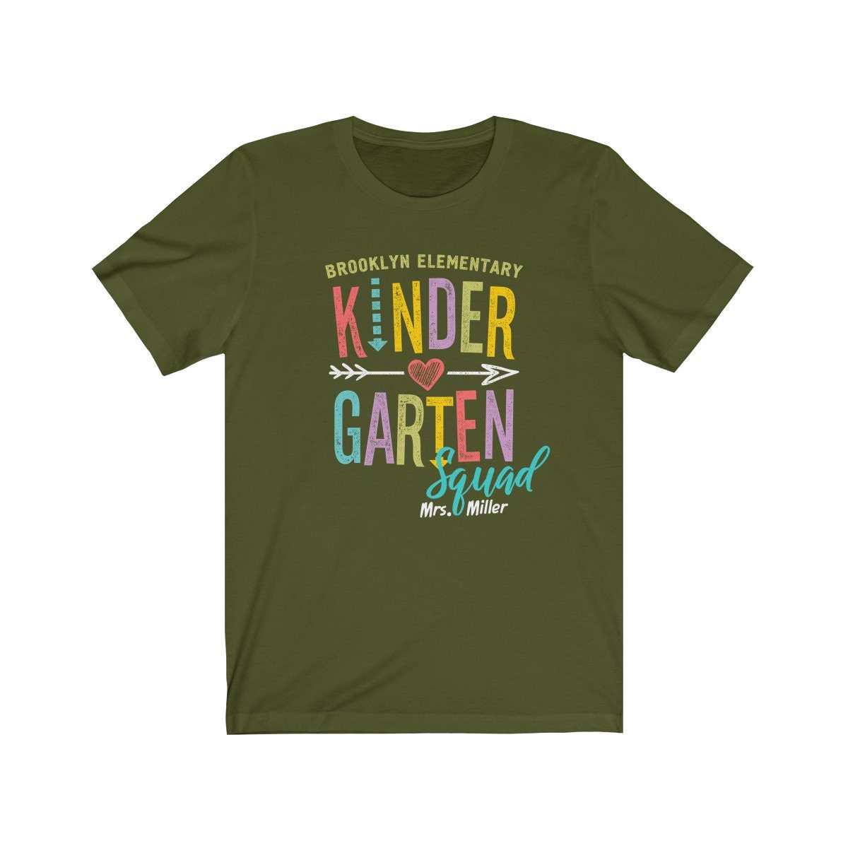 Personalized Kindergarten Teacher Team T-Shirt - Custom School Squad T-Shirt - Kindergarten Squad Shirt - 37 Design Unit