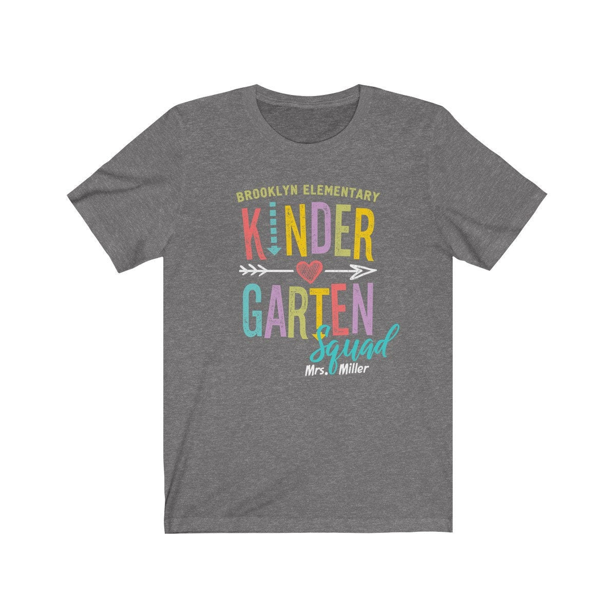 Personalized Kindergarten Teacher Team T-Shirt - Custom School Squad T-Shirt - Kindergarten Squad Shirt - 37 Design Unit