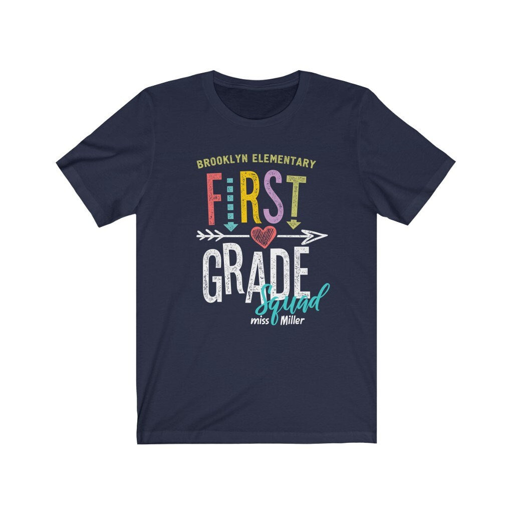 Personalized First Grade Squad T-Shirt - Elementary School Teacher Squad Shirts