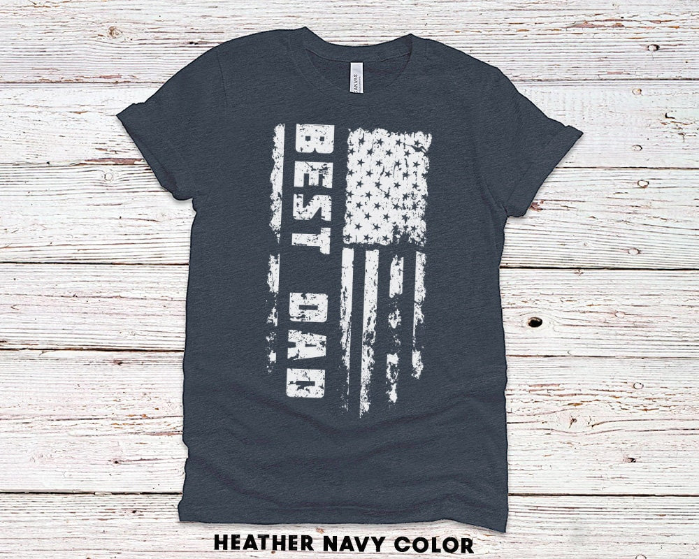 Best Dad Gift T-Shirt with American Flag for Father of Husband