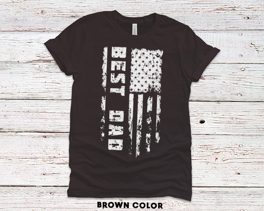 Best Dad Gift T-Shirt for husband, Fathers Day Gift shirt with American Flag