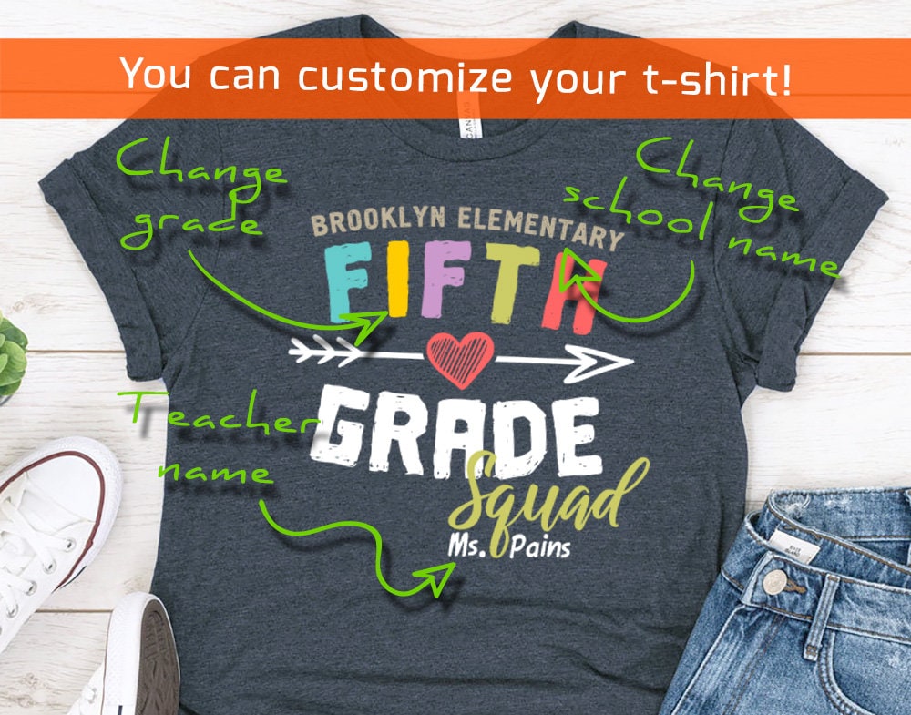 Personalized Fifth Grade Squad Shirt - Teacher Crew Shirts