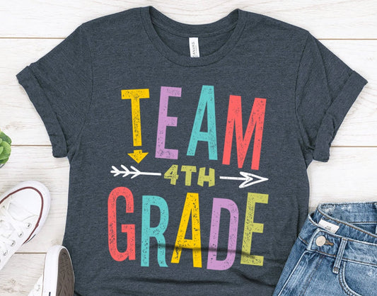 Team 4th Grade Teacher Squad Shirt - Fourth Grade Crew T-shirt
