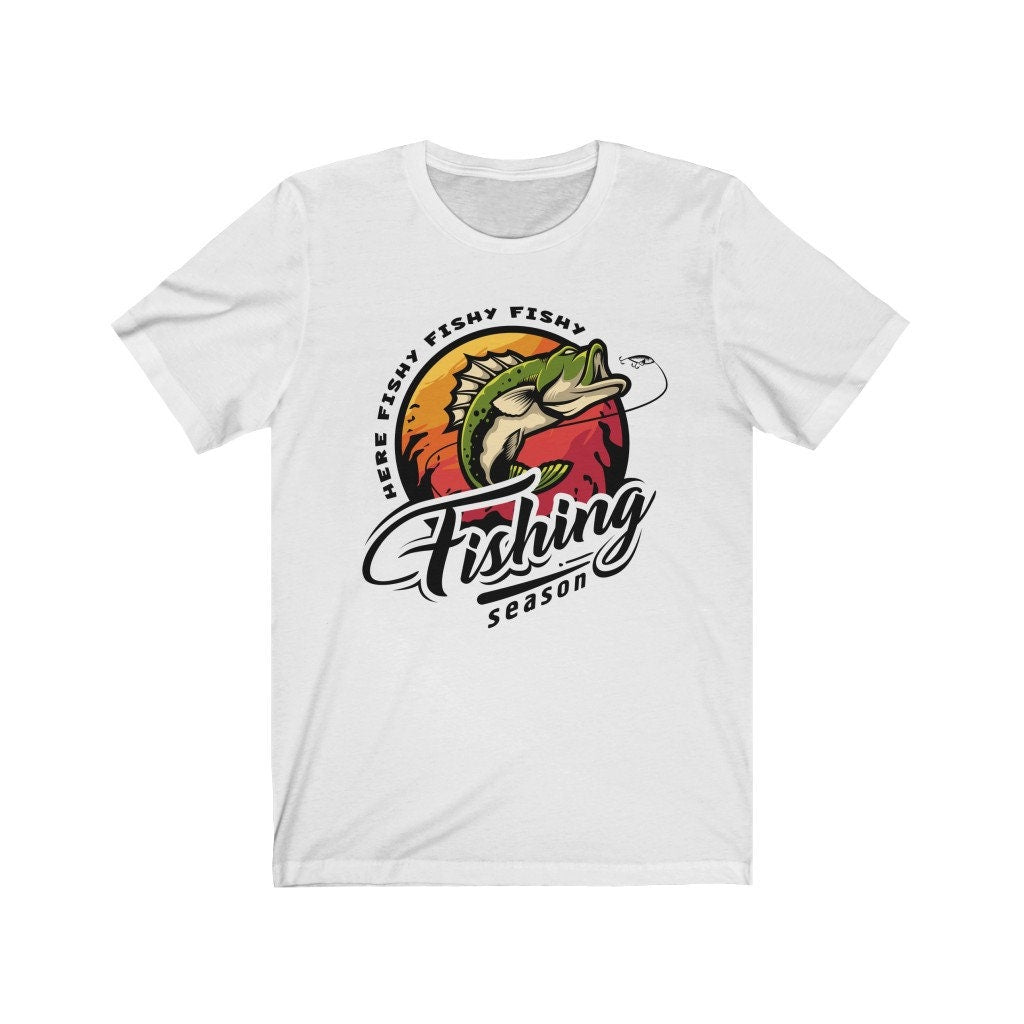 Here Fishy Fishy Fishing Gift T-shirt for Husband, Dad or Grandpa