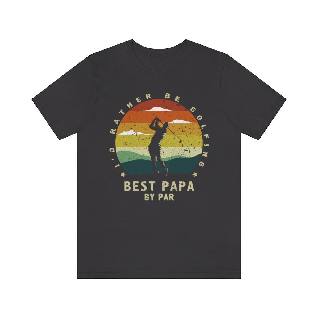Best Papa By Par Vintage Sunset Golf Shirt for Men or Dad