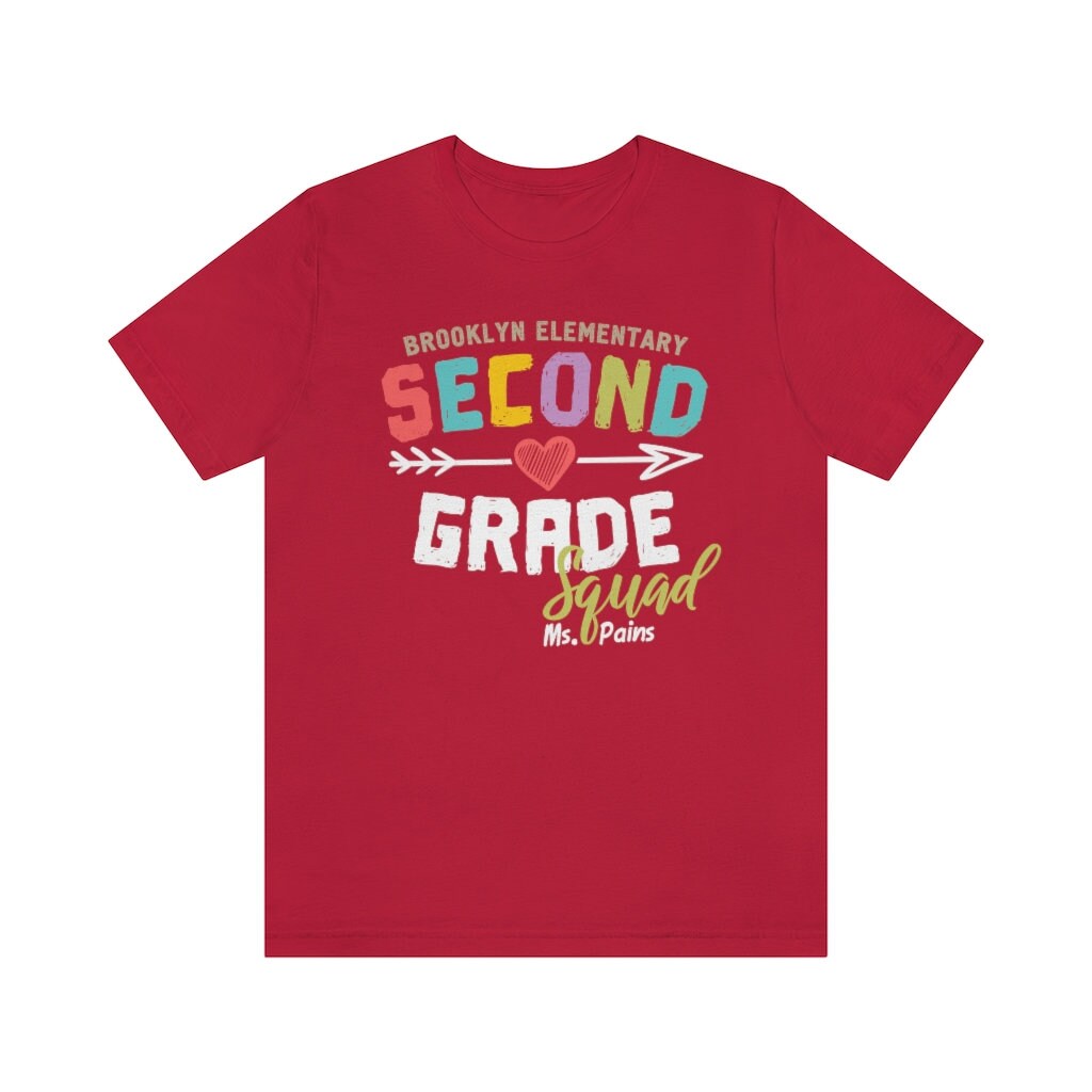 Personalize Second Grade Teacher Shirt - Teacher Team Shirt - Elementary School Shirt