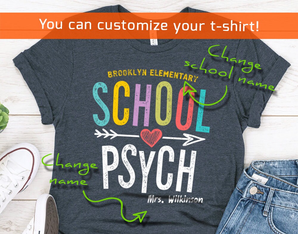 Personalized School Psych Teacher Team T-Shirt - Teacher Crew Shirts
